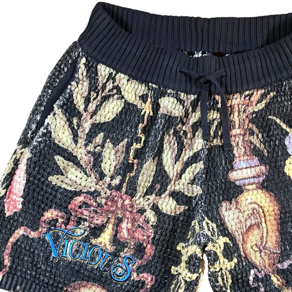 Vicious Denim Crochet Knit Oversized Lined Shorts - S - Picture 2 of 4